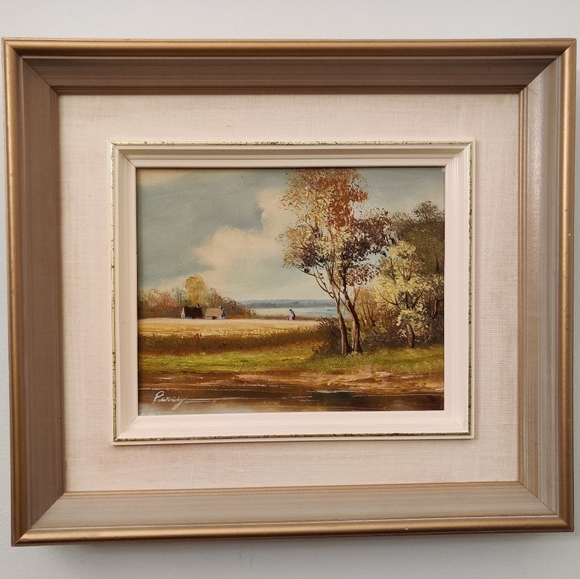 Vintage Original Painting Signed Percy Oil on Canvas - Picture 2 of 12